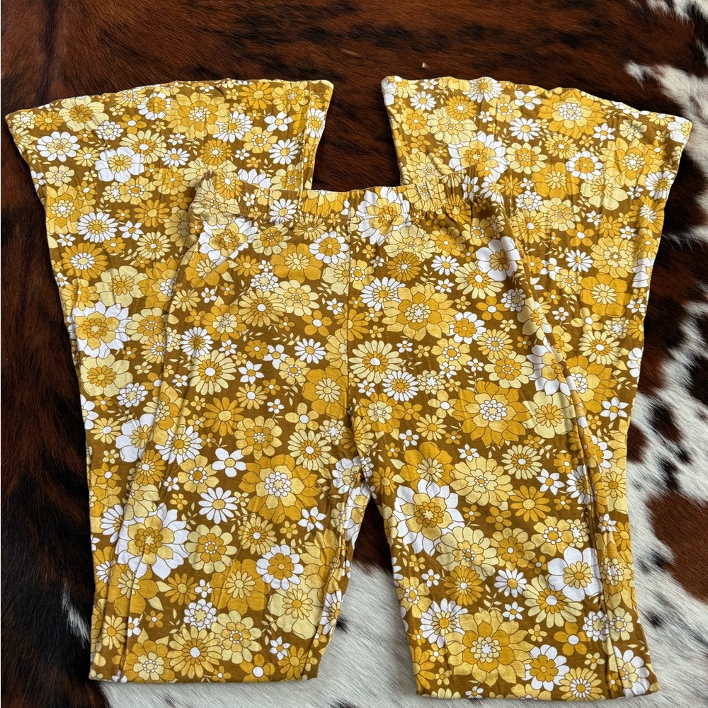 Retro Hippie Floral Flares